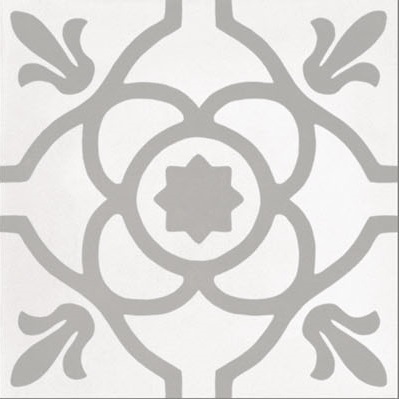 Fliese Patchwork Dekor Zementoptik weiß grau 20x20 cm "Contrasti Tappeto 2" Ragno by Marazzi