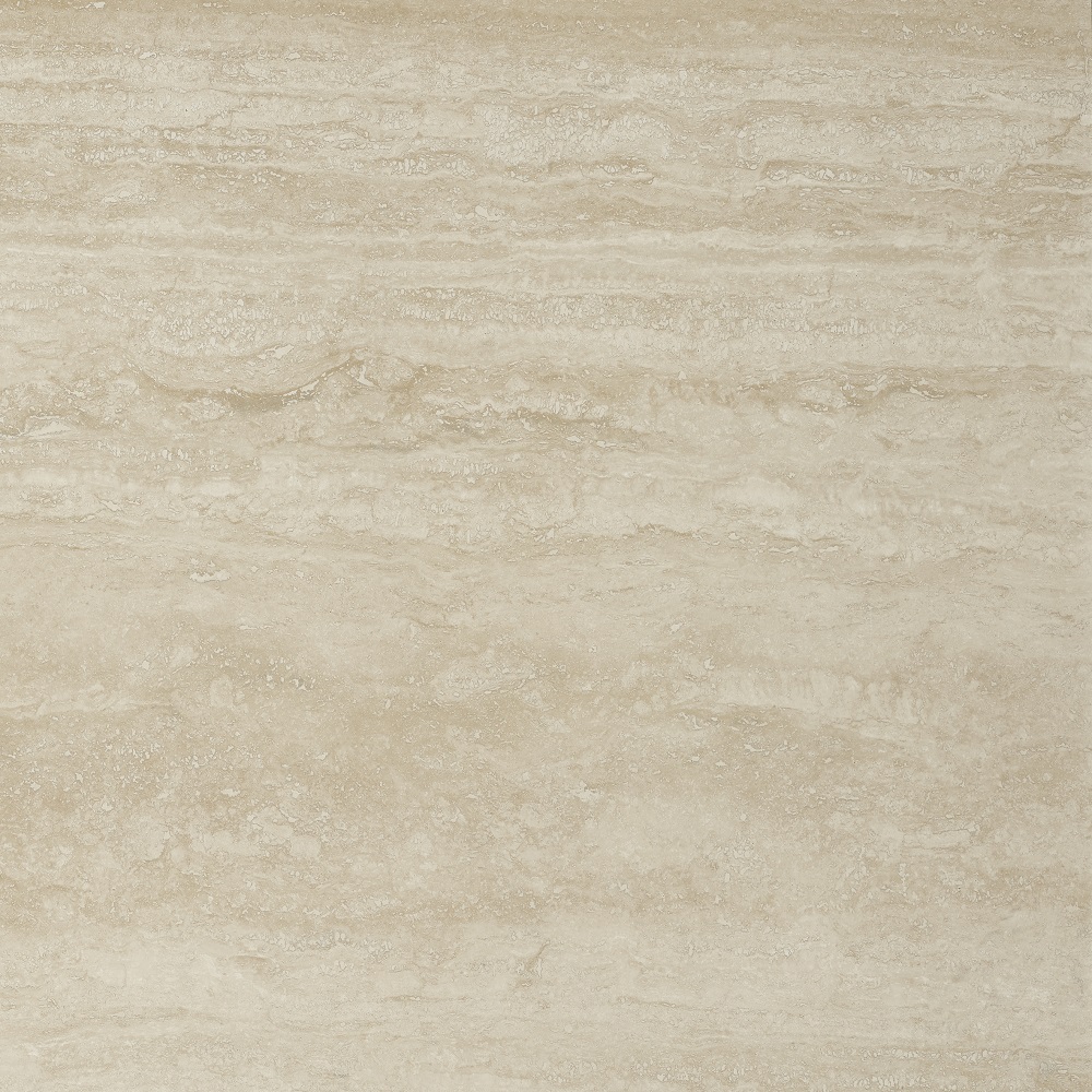 ABVERKAUF Fliese Travertin-Steinoptik beige seidenmatt 75x75 cm "Prestigio Travertino Beige" rektifiziert 