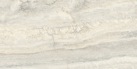 Fliese glamouröse Travertin-Steinoptik hellgrau glänzend 30x60 cm "Invictus Pearl Krystal" rektifiziert