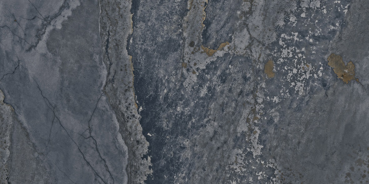Fliese Metalloptik blau glänzend 60x120cm "Planet Blue" Feinsteinzeug rektifiziert
