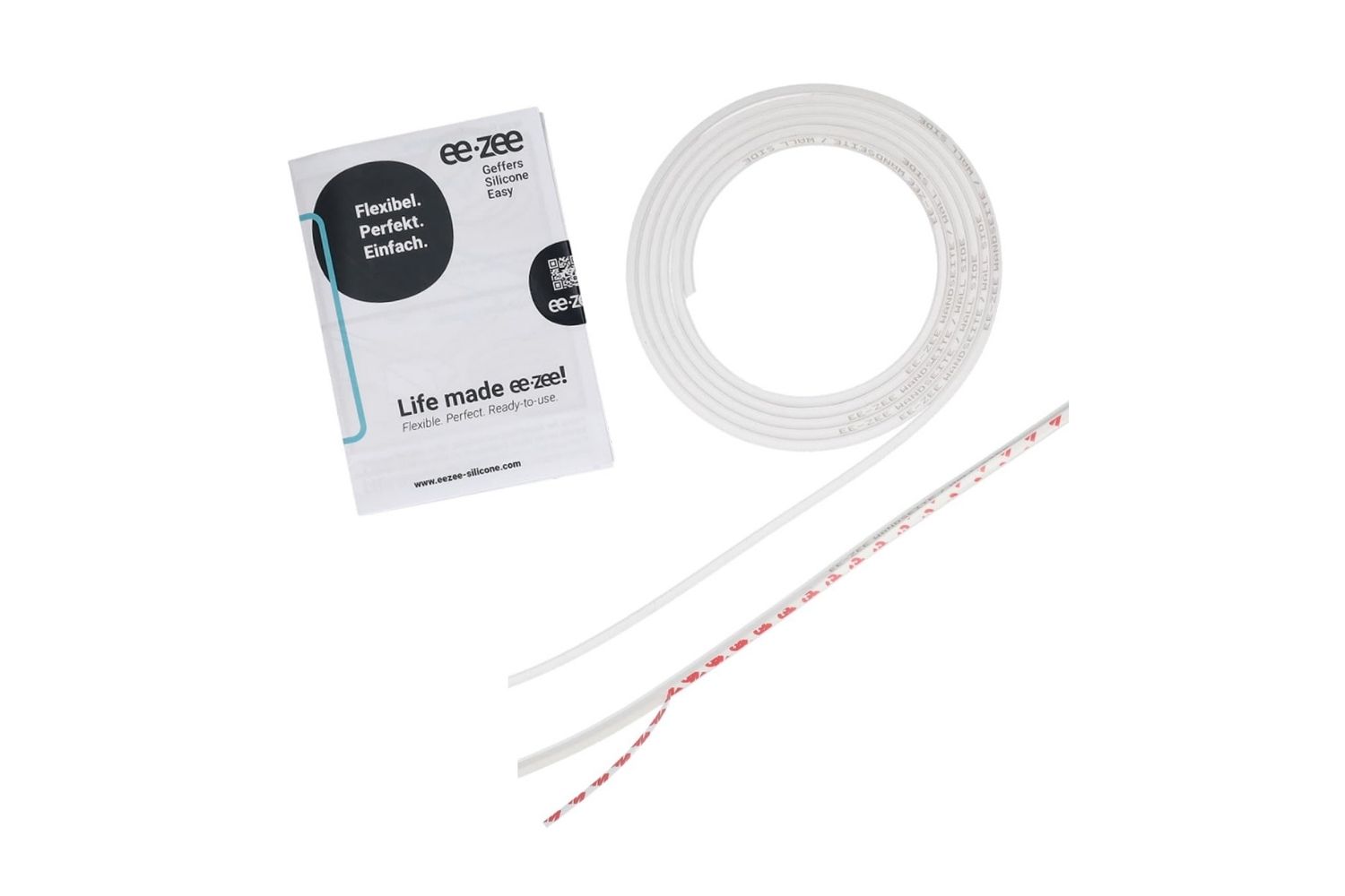 eezee Silikonfugenband 130 cm weiß – Fugenband selbstklebend für Sanitärbereiche