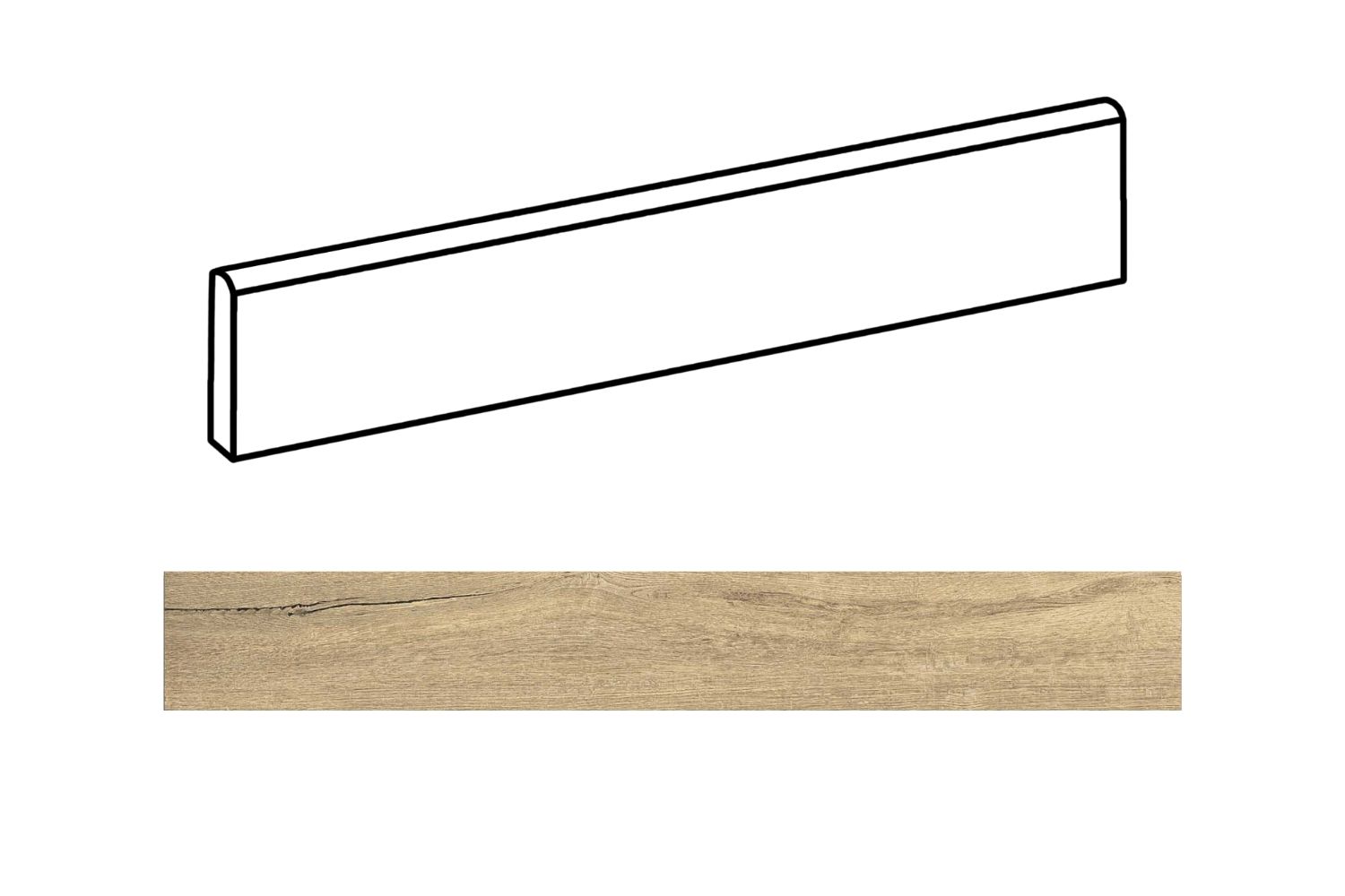 Fliesensockel Holzoptik 7,5x120cm "Bark" in 4 Farben