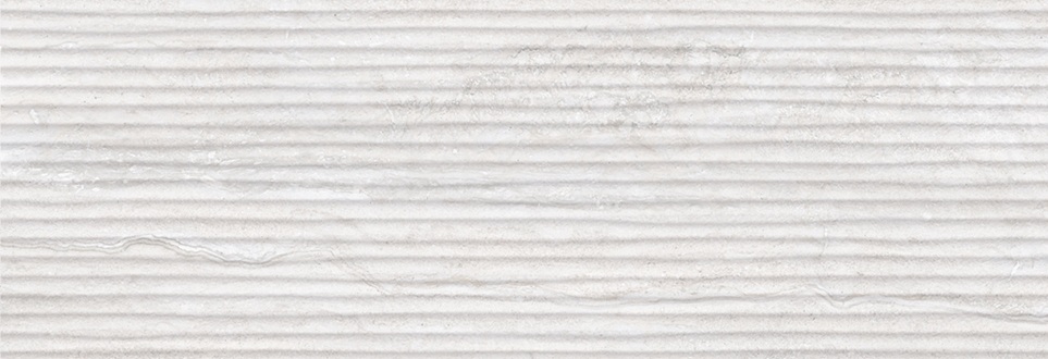 Wandfliese Dekor Steinoptik Cremeweiß 30x90cm matt "Pantheon Album Dekor" rektifiziert