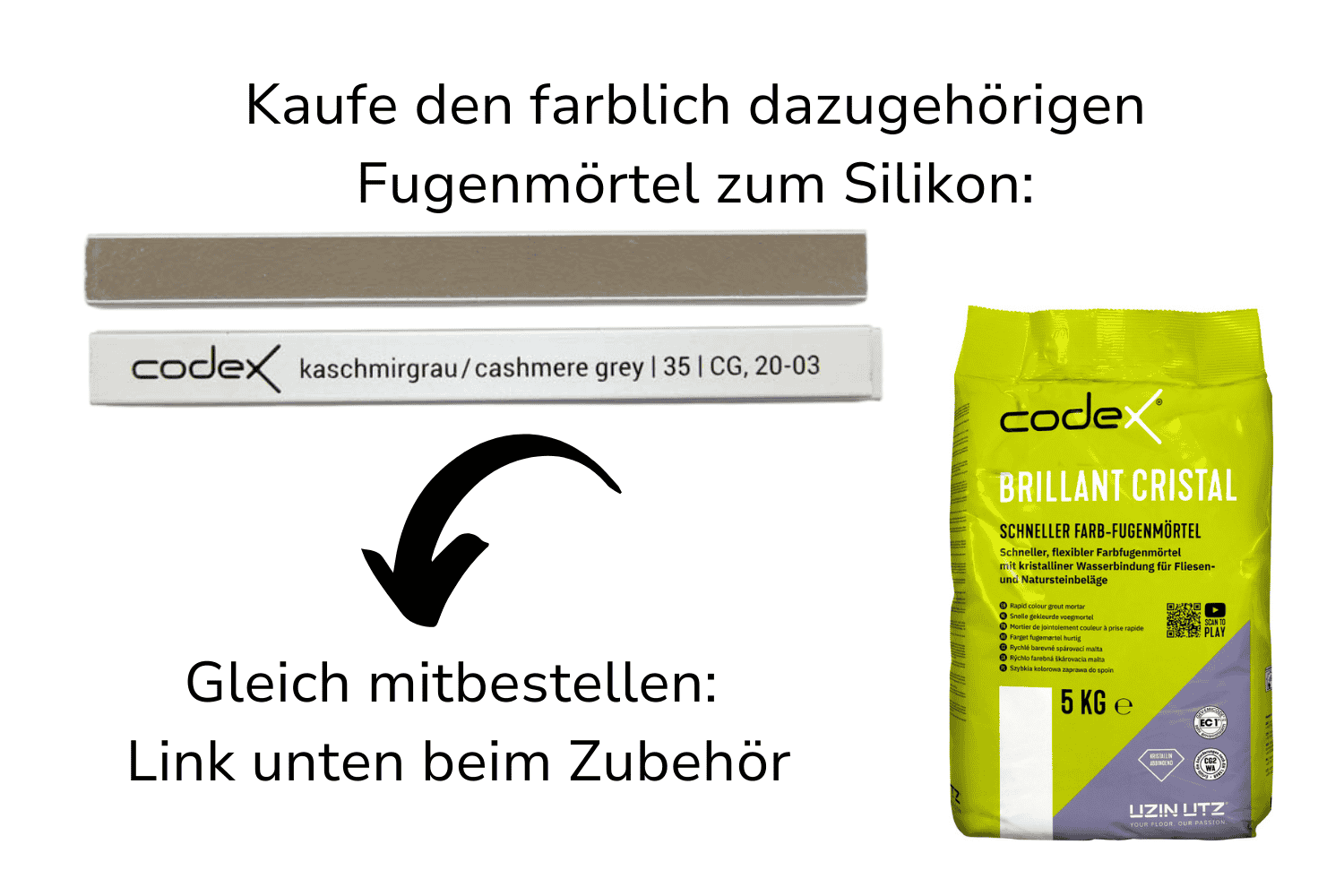Silikon für Fugen "Codex SG 10" kaschmirgrau | Silikonfugen für Fliesen in Bad & Küche 0,31 L