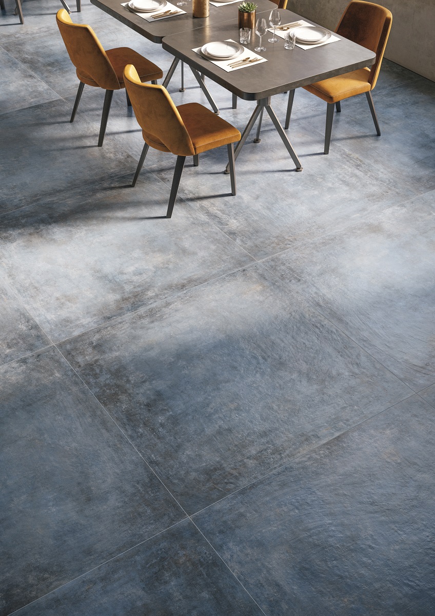 ABVERKAUF Fliese Betonoptik Zementoptik blau "Affrescati Lapis" rektifiziert