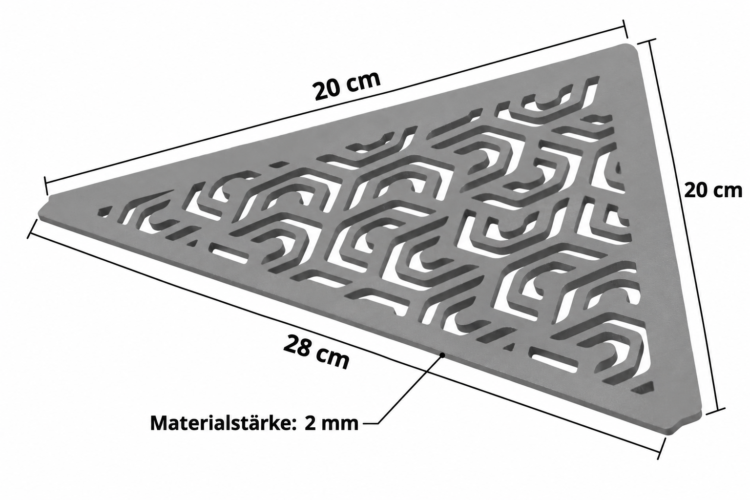 Dural Duschablage TSAC65 PM1 nachträglich einbaubar grau Feinstruktur 28x20 cm - Stärke 2mm