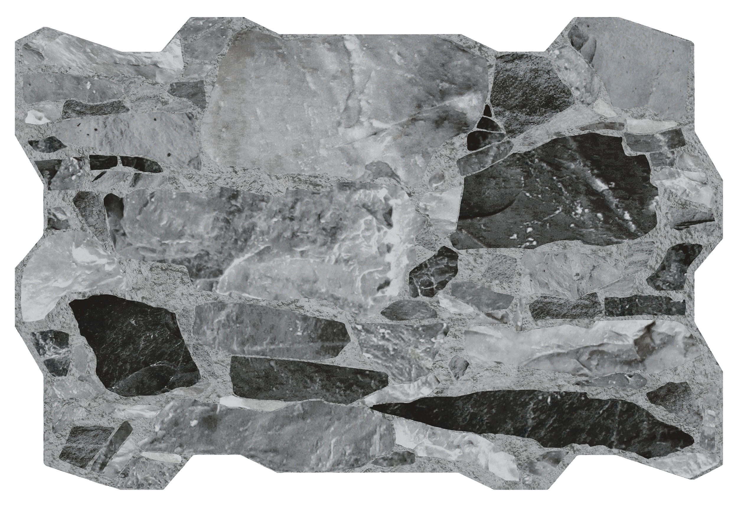 Verblender-Fliese Rambla Basalto Bruchstein-Optik grau 40x60 cm Wandverkleidung Wandfliese Steinoptik